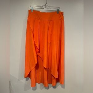 HALARA Asymmetrical Orange Maxi Skirt
